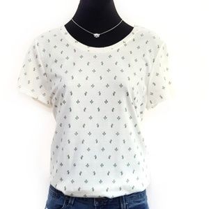 🌵Gap Favorite Cactus Cream Blouse T-shirt Top L 8